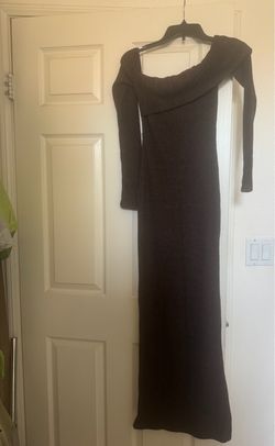 Brown sweater dress