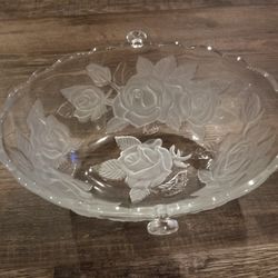 Clear Glass Rose Bowl