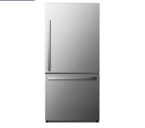 Hisense 17.2 cu ft counter-depth 32-in wide bottom freezer refrigerator