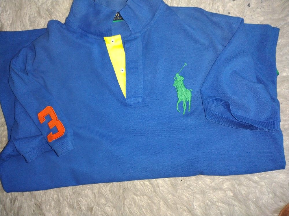 Ralph Lauren Polo Blue Sports Short Sleeve Shirt XLT Pre-owned.