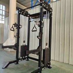 New Half Squat Rack Functional Trainer 400lb Weight Stacks | Spotters | J cups | Pull Up Bar | Adjustable Pulley System ‼️FREE DELIVERY AT FULL PRICE
