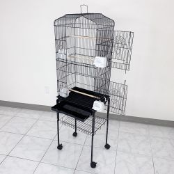 New in Box $60 Bird Cage 60” Tall Standing Parrot Parakeet with Rolling Stand 18x14x60 Inches