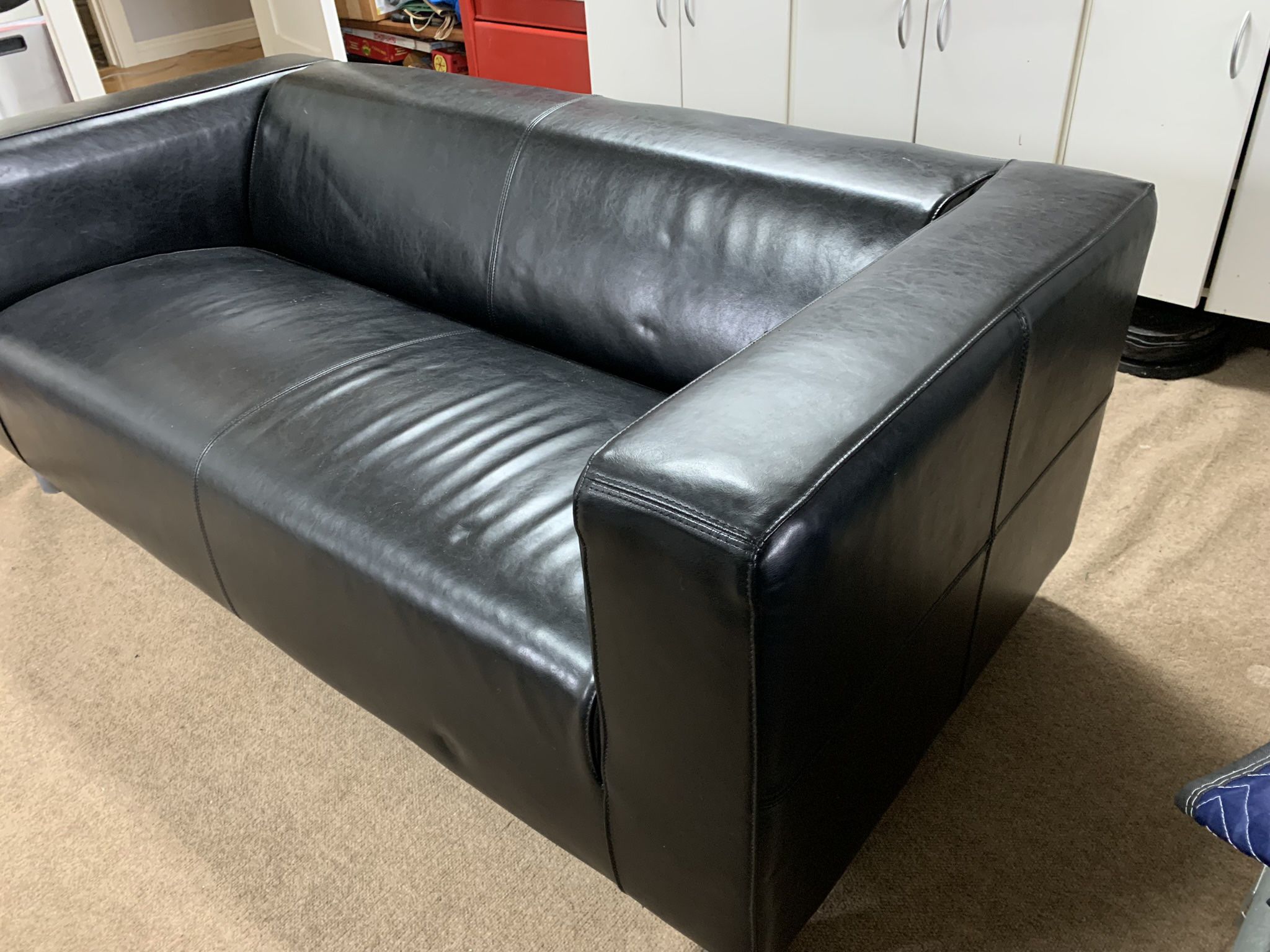 Couch IKEA Black Leather 