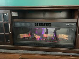 Tv console with fireplace