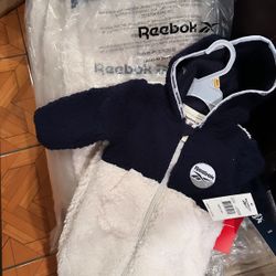 KIDS REEBOK ONE PIECE FLEECE HOODED ONESIE