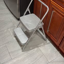 Vintage Cosco Folding 2 Step Stool Silver 
