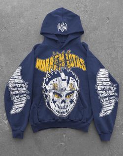 Warren Lotas Hoodie Fiery Glare Navy Blue