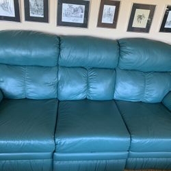 Leather Couches with Footrests