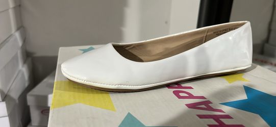 Girls White Flats 