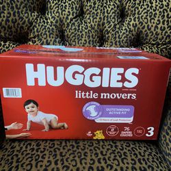 New Box Of 76 Huggies Little Movers Size 3 $25 Firm On Price