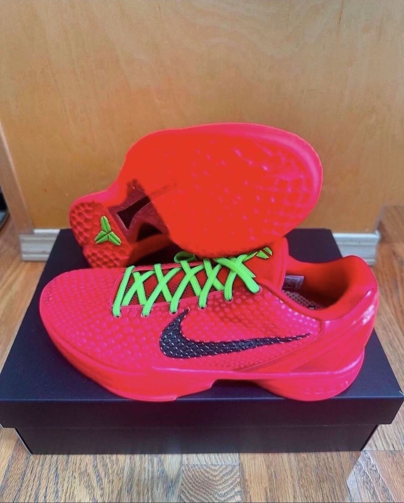 Nike Kobe 6 Protro Low Reverse Grinch Red FV4921-600 Mens Size 8 Brand New