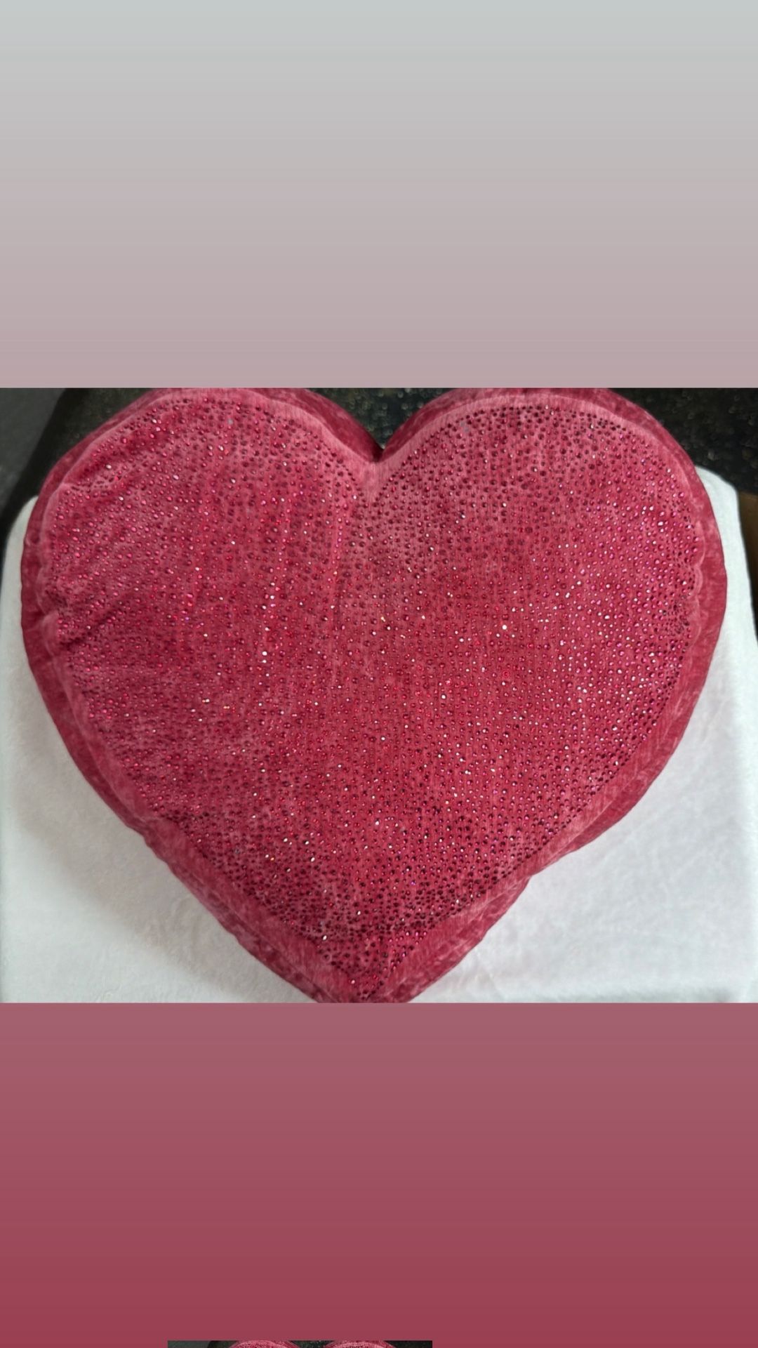 Bling Heart Plush Pillow - Soft & Sparkly💖💎