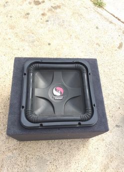 12" Kicker L5 with new sealed box. Voice coils work. The cone isn't sealing in a spot.