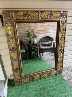 Bassett Mirror #6310-414 solid wood artesian hand painted 55”x44