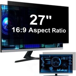 Computer Privacy Screen 27 Inch for 16:9 Widescreen Monitor, Removable Eye Protection Anti Glare Blue Light Filter Privacy AntiScratch Monitor Privacy