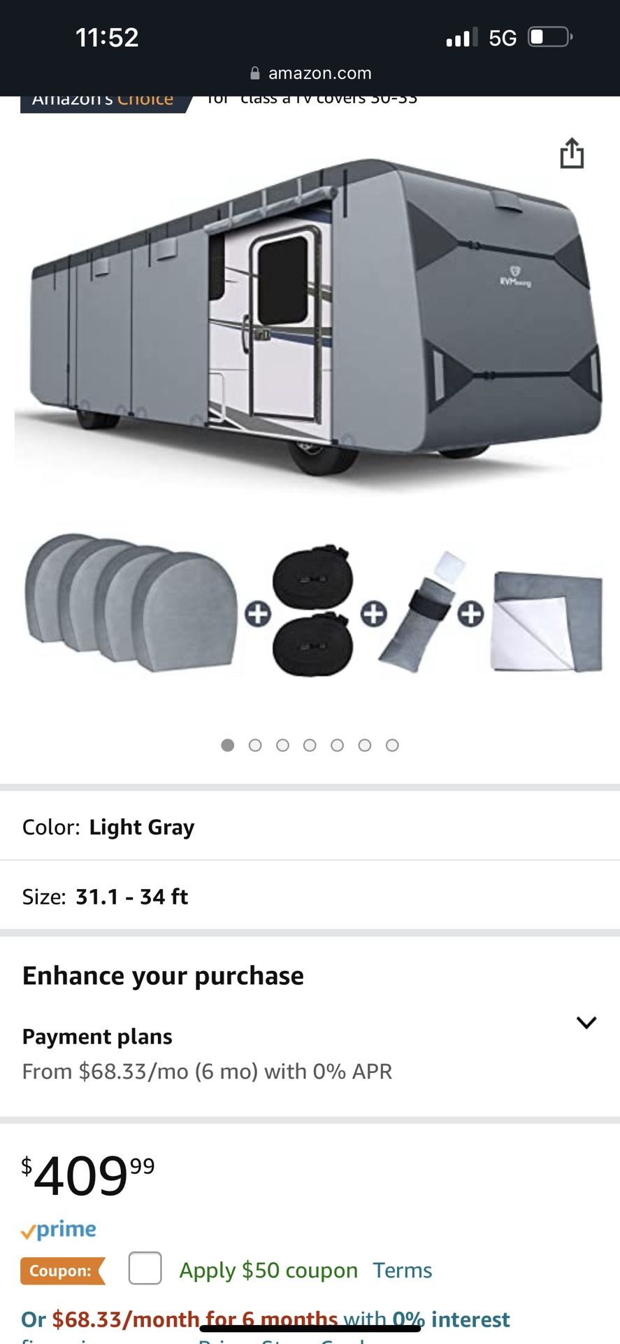 RVMasking Waterproof RV Cover Class A Cover Heavy Duty 6 Layers Windproof Camper Cover for 31.1-34ft Motorhome, Anti-uv Prevent Top Tearing Sun Exposu