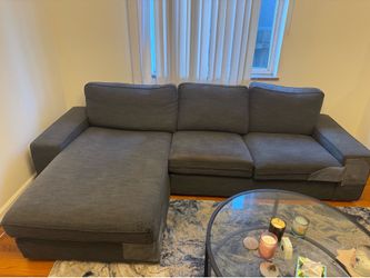 Blue/Grey IKEA Sectional Sofa with Chaise