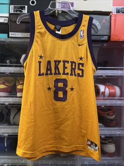Vintage Nike Los Angeles 57 NBA Gold Lakers Kobe Bryant #8 Jersey Mens Size XL