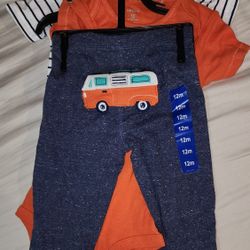 New Carters 3pc Boys Set 12mo