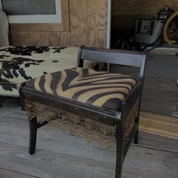 Vintage Zebra Vanity Chair