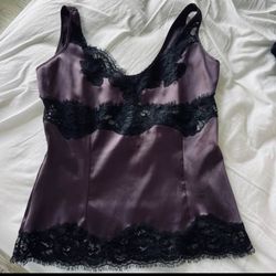 Gorgeous purple satin and lace top