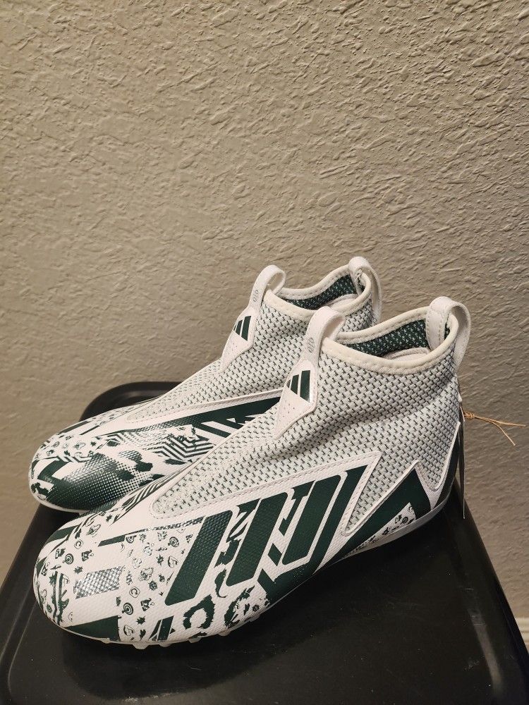 Adidas white/dark green football cleats