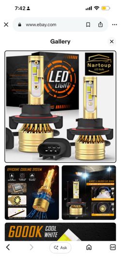2x High-Intensity Car Headlight Kit – H13/9008  LED White (High/Low Beam)