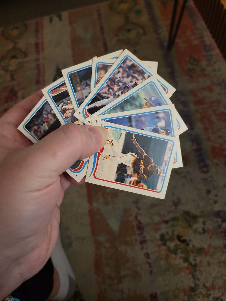 8pcs. Baseball Cards Vintage Stickers [Look Through Pics] 