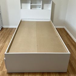 White Twin Bed and Headboard 