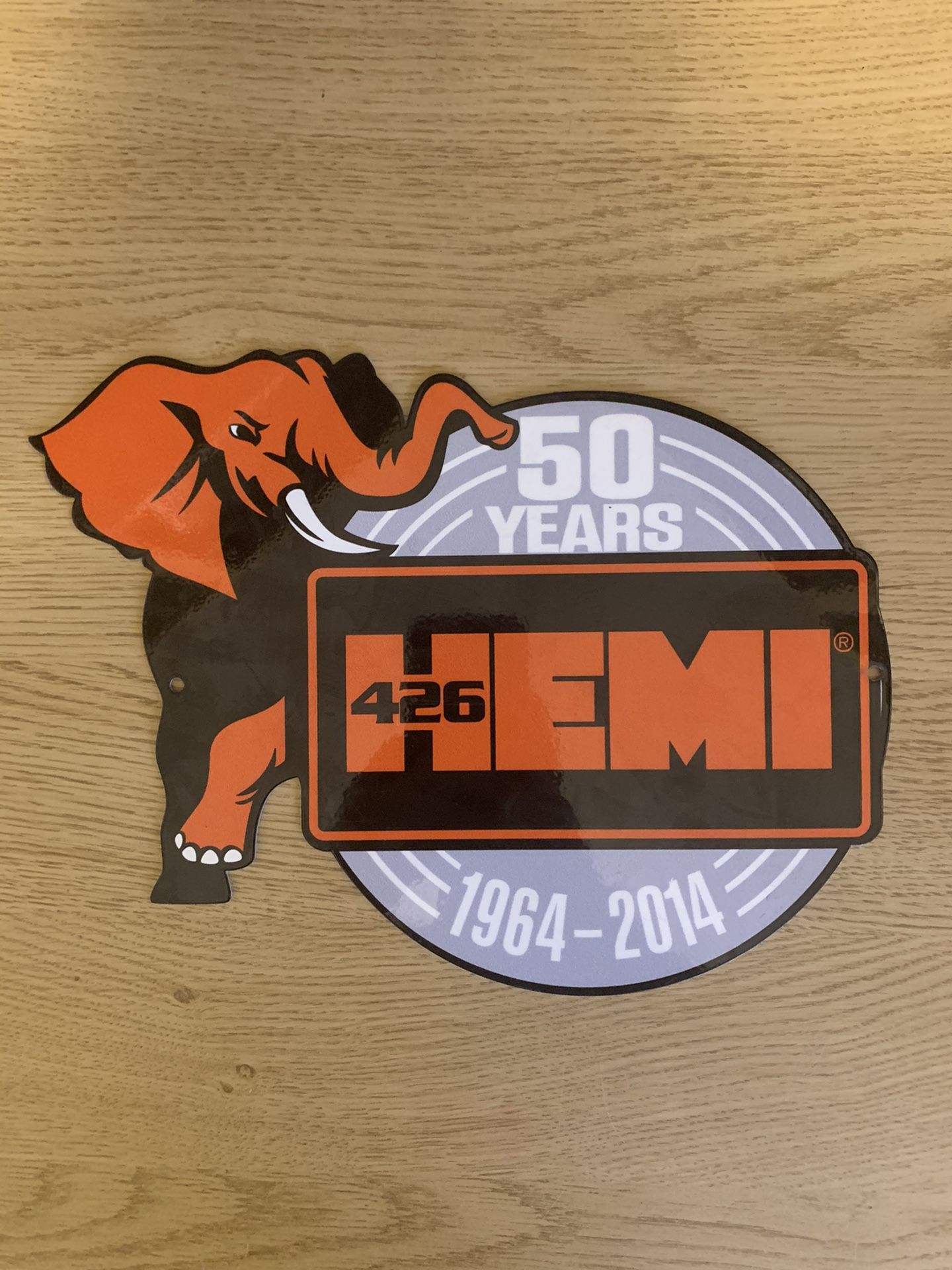 50 Years HEMI 426 Elephant Porcelain Sign