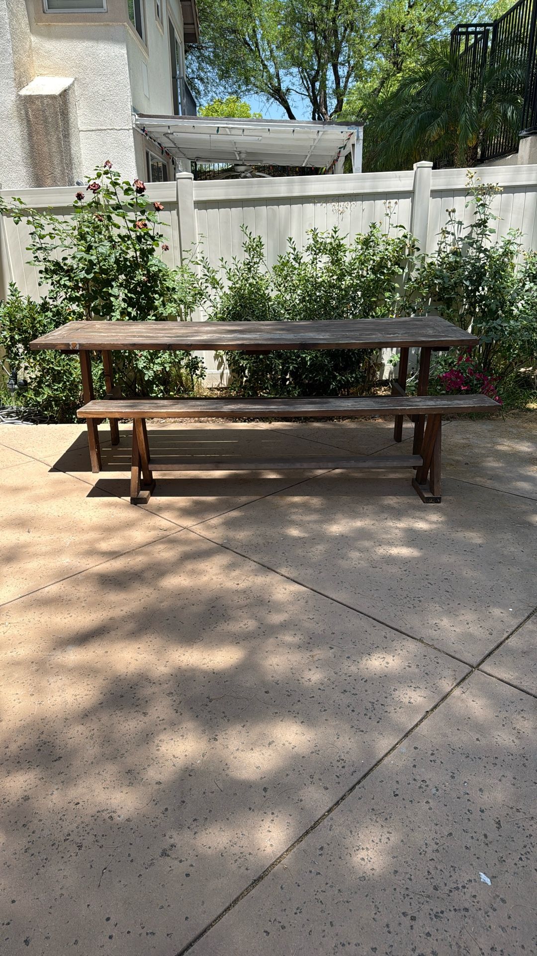 Wooden Table and Bench