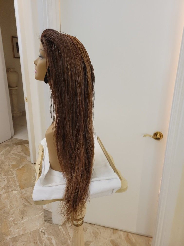 Million Braids Custom Wig. Medium Brown. 22 To 24 Inches