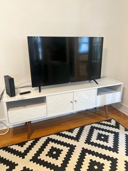 White Mid-Century TV Stand - MUST GO BY TUESDAY