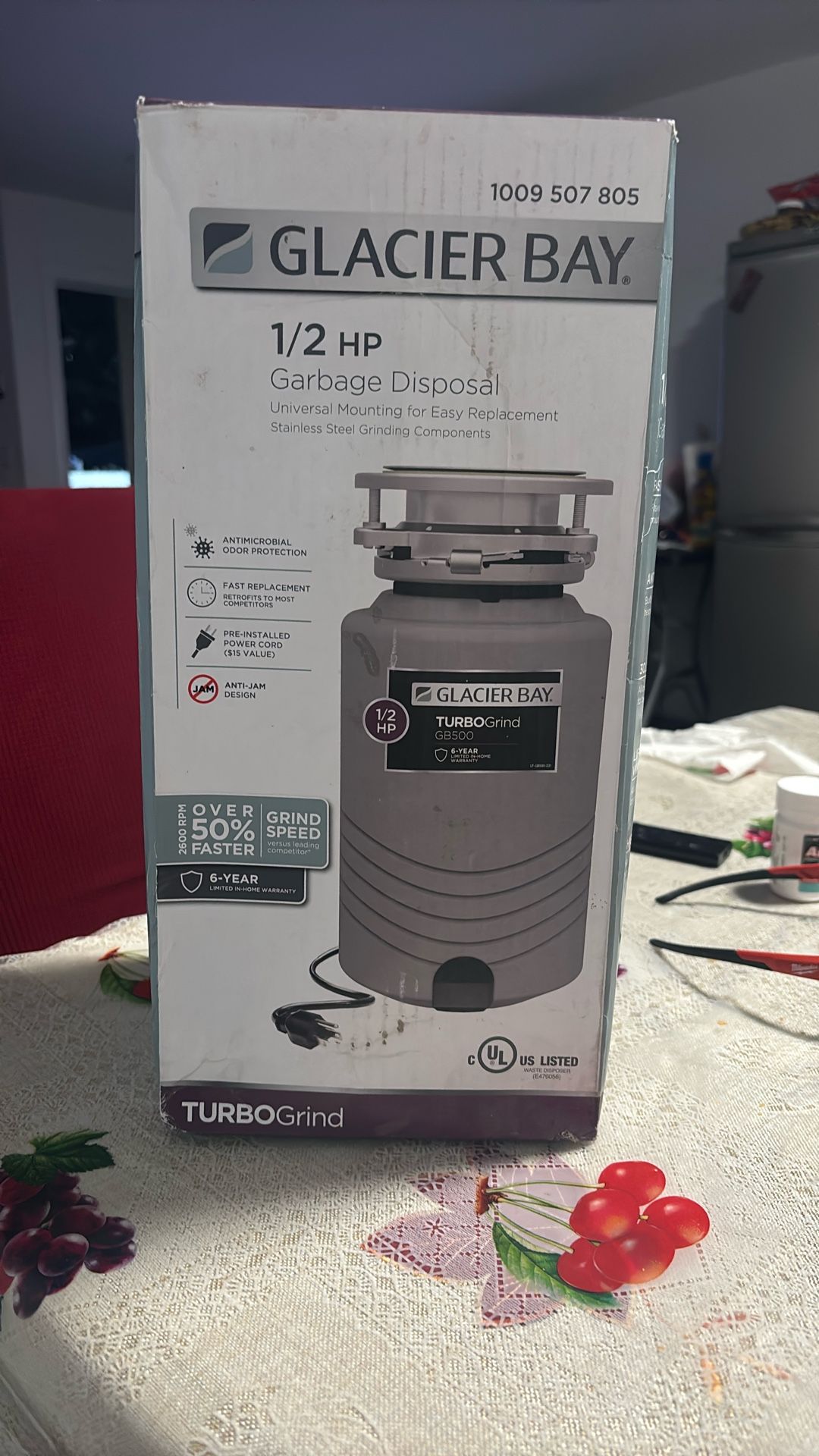 Glacier Bay Garbage Disposal 1/2 Hp 75 Dls