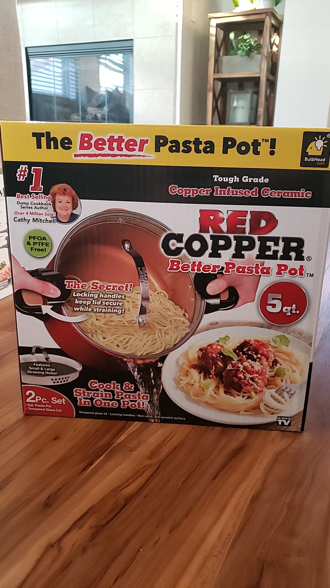 Red Copper 5qt Better Pasta Pot