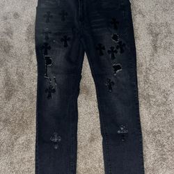 Black Denim Cross Jeans 