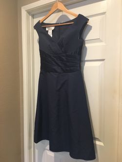Limited time offer!! David’s Bridal bridesmaid/ prom/ formal dress (sapphire blue) size 6