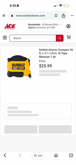 DeWalt Atomic Compact 30 ft. L X 1-1/8 in. W Tape Measure 1 pk