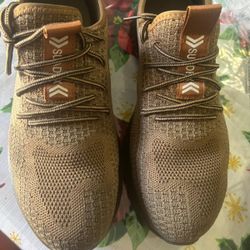 SUADEX Steel Toe Work Shoes Indestructible Shoes Men Women Lightweight Construction Composite Toe Shoes Khaki