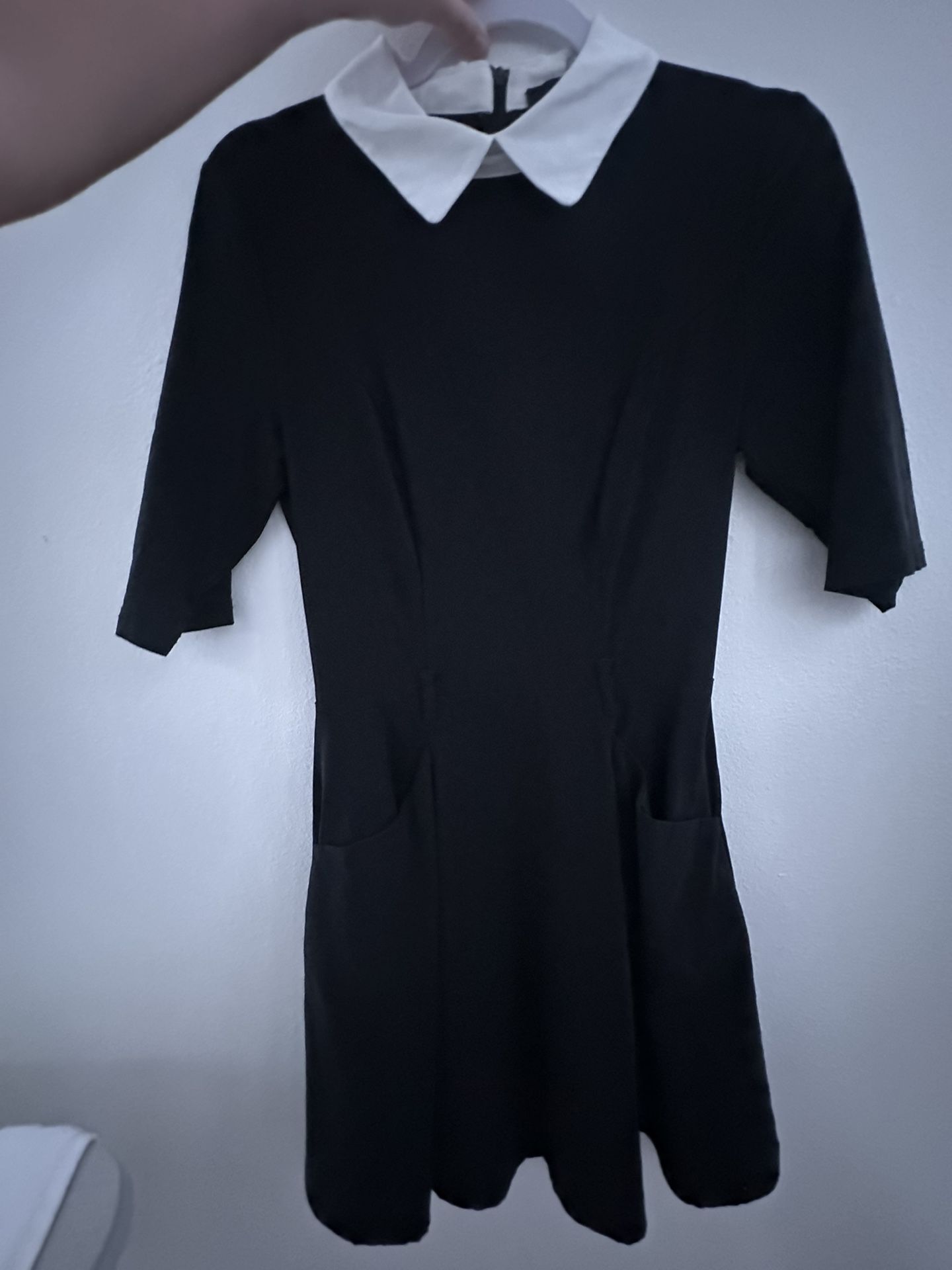 Black Dress White Collar 