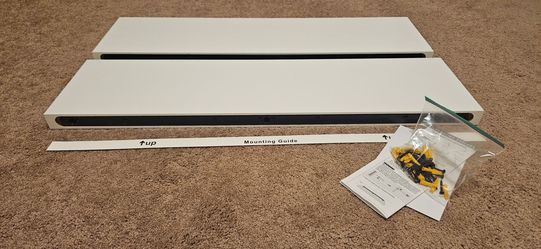 PAIR of 3 ft White Floating Wall Shelves Set of 2