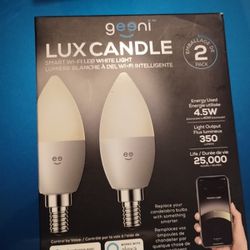 Geeni LUX Candle Candelabra Bulb B11 E12 Base 5ghz WiFi Smart Light Bulbs, Di...