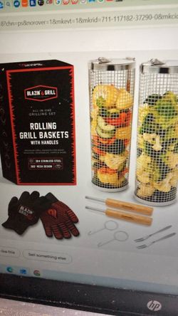 Blazin’ Grill Rolling Basket Removable Handle