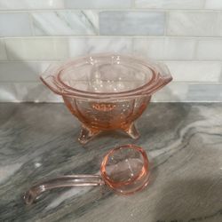 Depression Pink Glass Sauce Bowl 