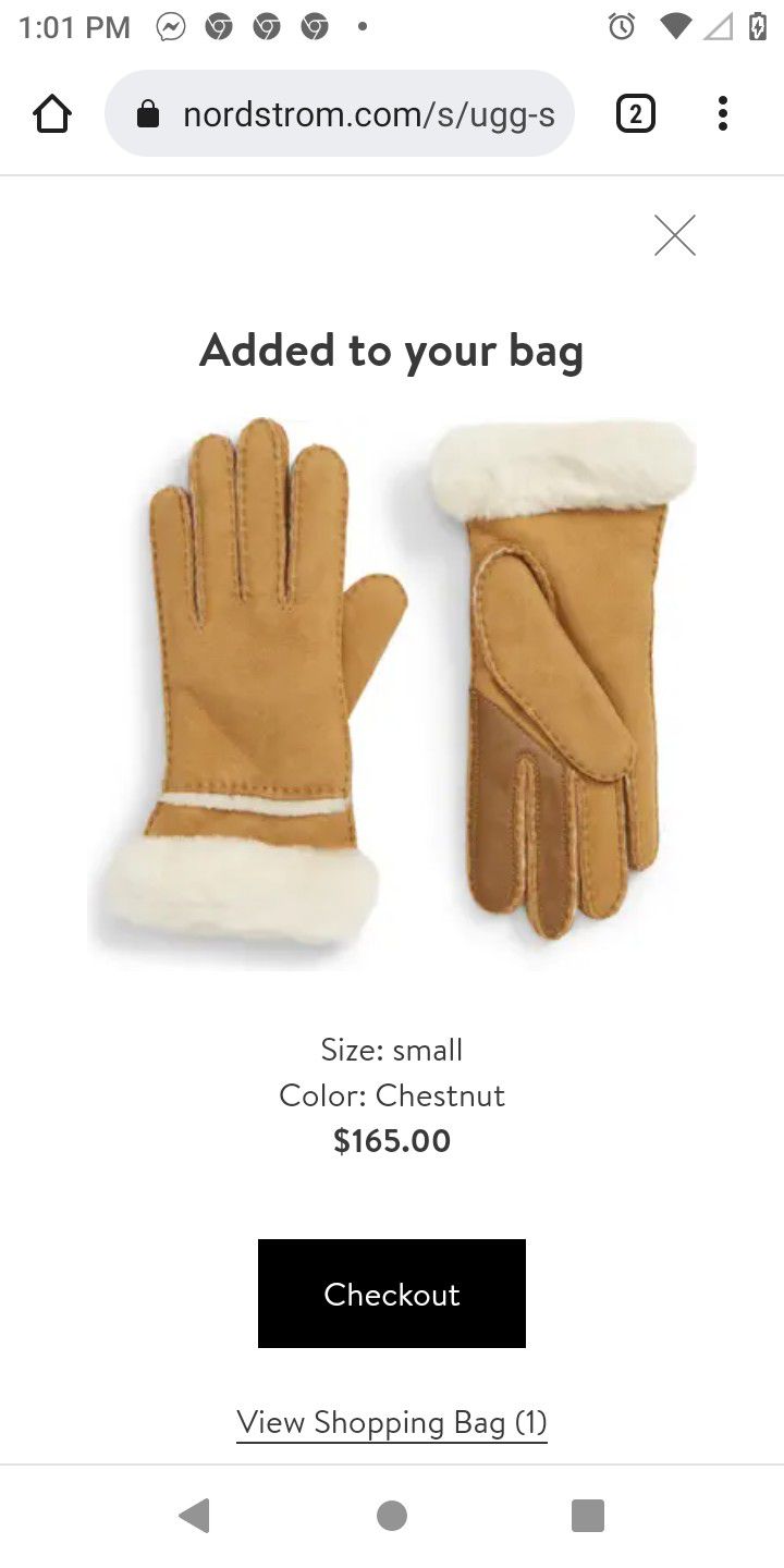 Gorgeous Genuine SHEARLING Ladies' Ugg Gloves With Fur Trim