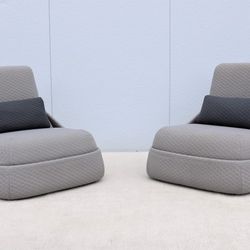 Modern Patricia Urquiola for Coalesse Hosu Lounge Chairs With Ottoman, a Pair