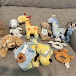 Baby Infant Toddler Boy Stuffed Animals Rattles Baby Shower