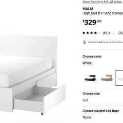 Full Size bed and bed frame