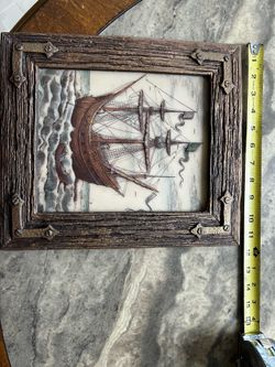 Vintage Artini hand painted twin edged 4 D sculptured engraving