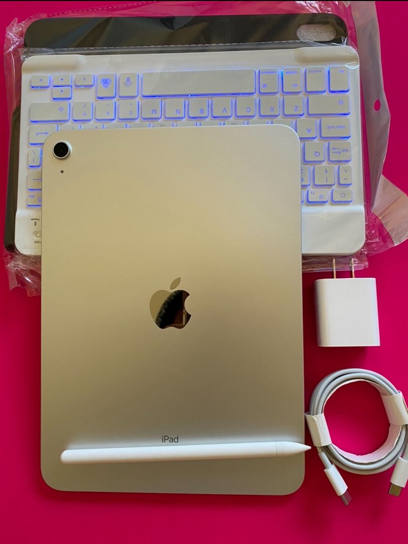 256gb Apple IPad 10th Generation (10.9” Liquid Retina / Latest 2022 model) with pen keyboard case & Accessories (warranty 10/ 2024)